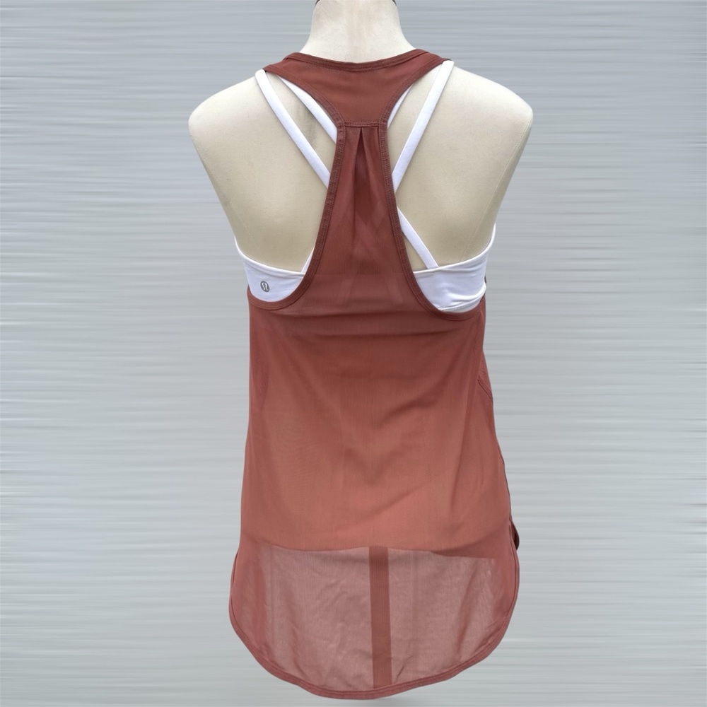 ❌Lululemon 105 Singlet Mesh Racerback Tank Top Rust, Size 4-6